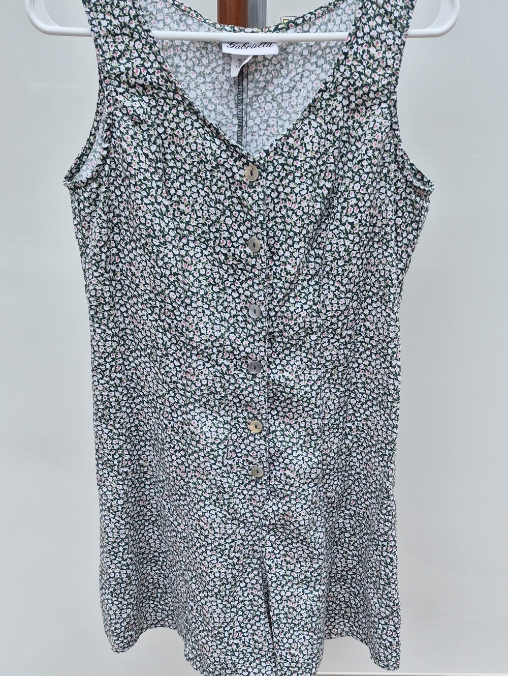 Gabriella Green Floral Button-Front Romper